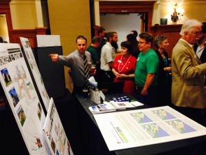 Environmental Project Manager Matt Harding and Commission President Nancy Baker discuss the port's waterfront concepts