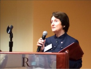 Commissioner Nancy Baker accepts her award at the annual WPPA conference in Seattle